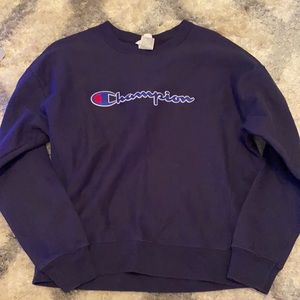 navy champion crewneck